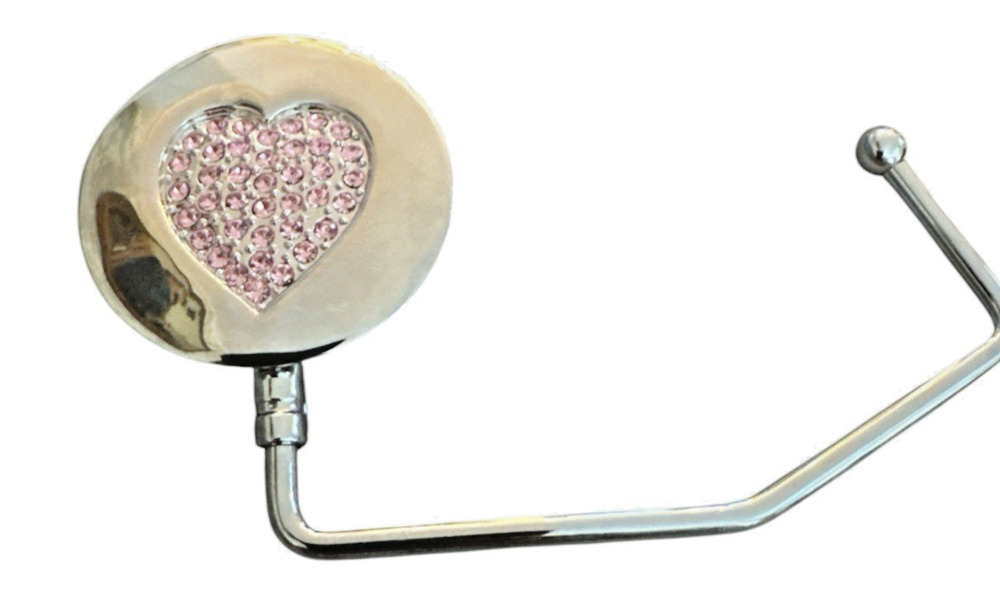 SPRING STREET PINK HEART HANDBAG HOLDER PURSE HOOK NEW
